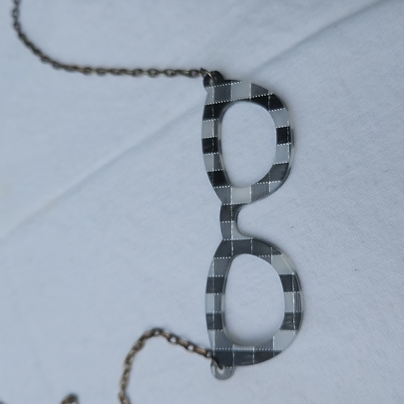 Plaid Geek Glasses Necklace #169 - Picture 2 of 3